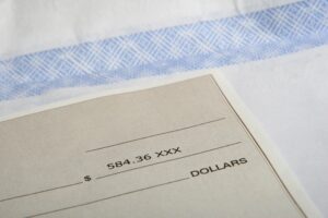 Check in dollars